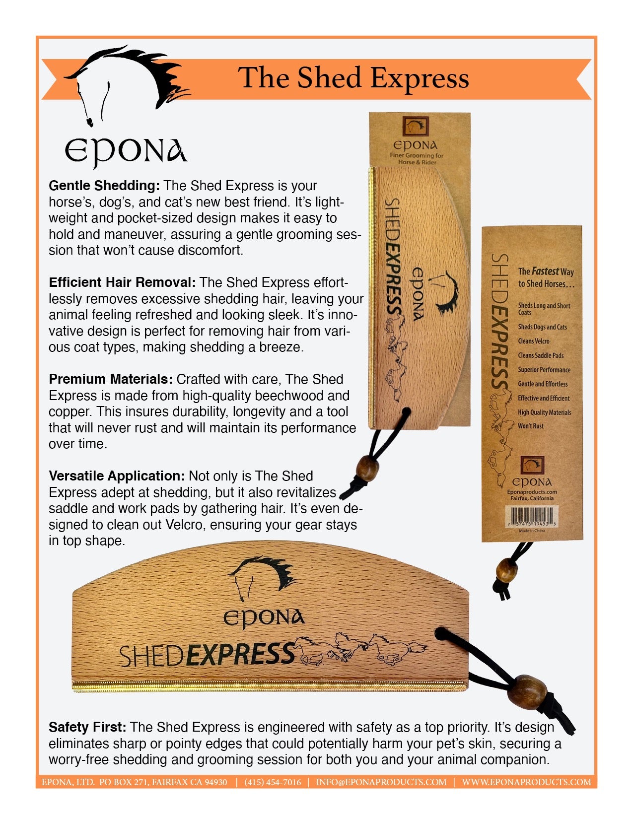 Epona Shed Express Gentle Shedding Blade