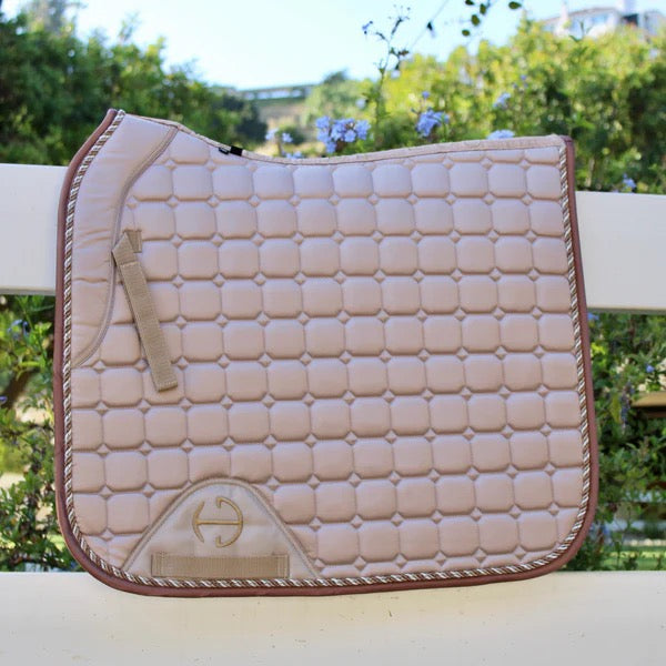 Halter Ego Satin Classic Dressage Saddle Pad - Champagne Taupe