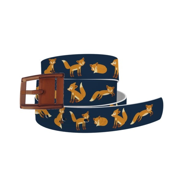 C4 Eta Playing Foxes Navy Belt with Khaki Buckle Combo