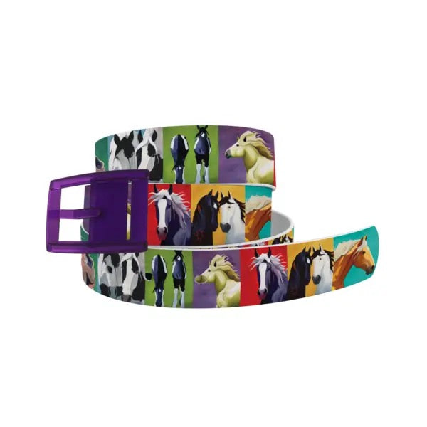C4 Leslie Anne Webb - Big Horse Art Belt with Plum Buckle Combo