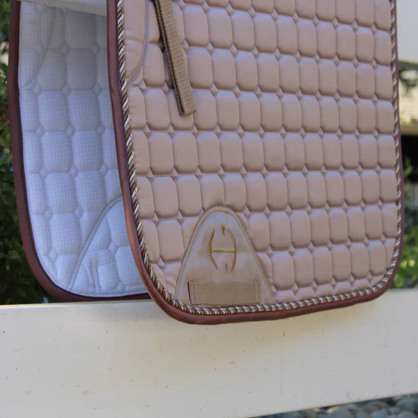Halter Ego Satin Classic Dressage Saddle Pad - Champagne Taupe