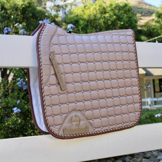 Halter Ego Satin Classic Dressage Saddle Pad - Champagne Taupe