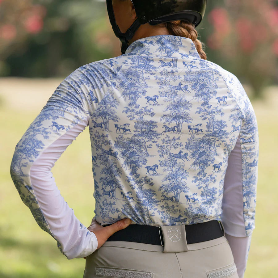 EQUESTRIAN TOILE 1/4 ZIP RIDING TOP ~ LIMITED EDITION