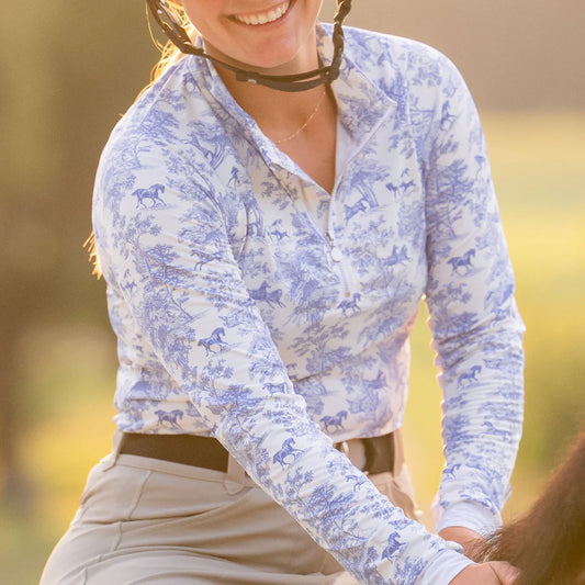 EQUESTRIAN TOILE 1/4 ZIP RIDING TOP ~ LIMITED EDITION