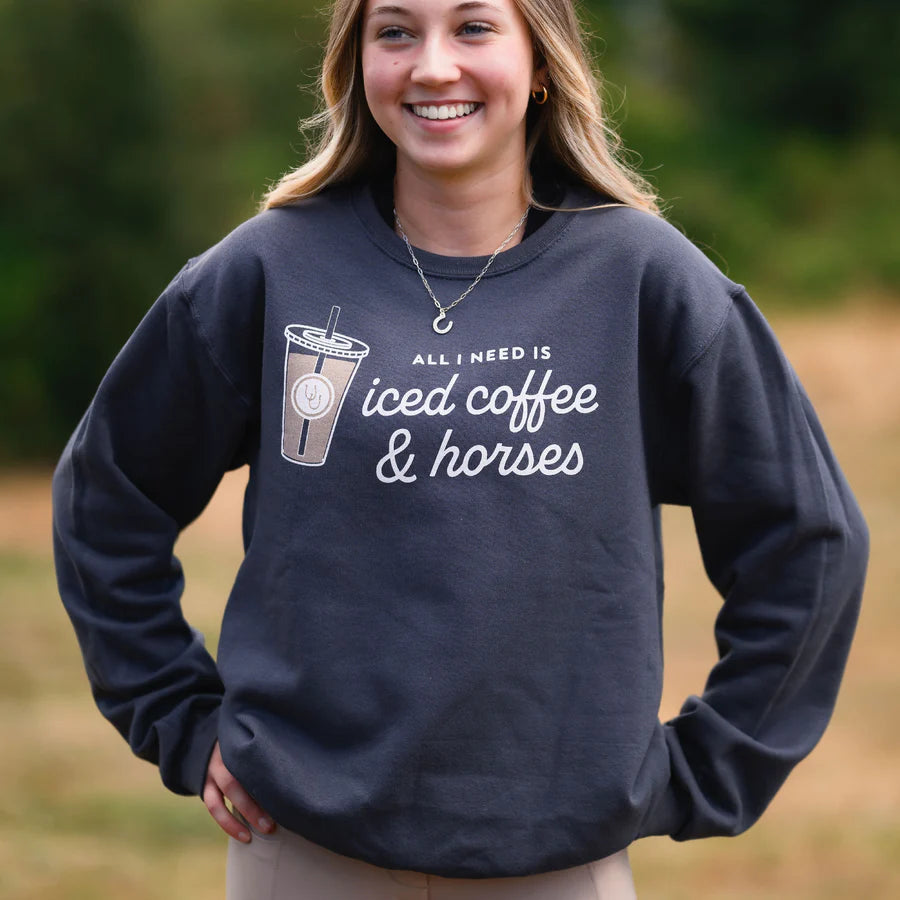 ICED COFFEE & HORSES SWEATSHIRT